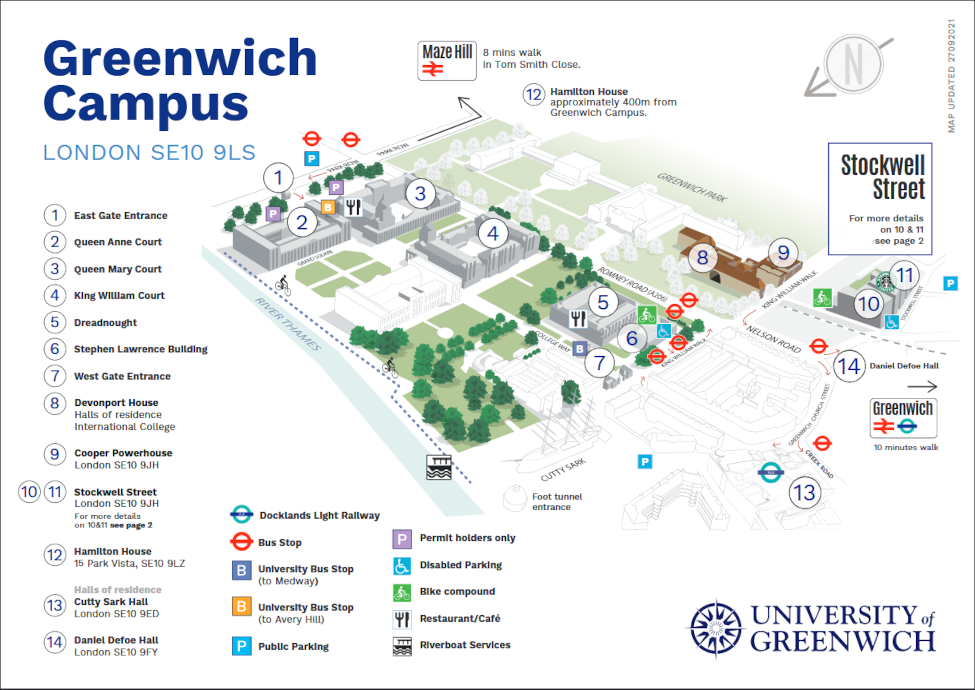 University of Greenwich - Greenwich campus map