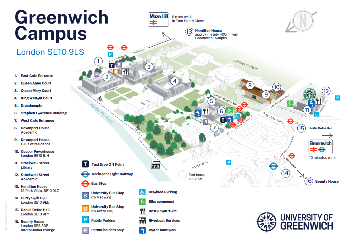 University of Greenwich - Greenwich campus map